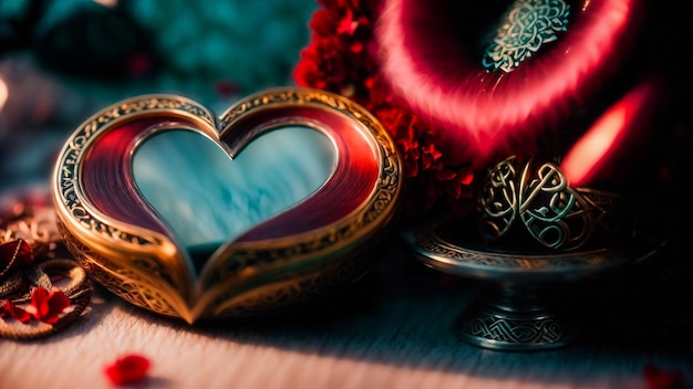 Zdjęcie piękna świąteczna ilustracja z koncepcją serca miłość dzień świętego walentynki karta dzień walentynki