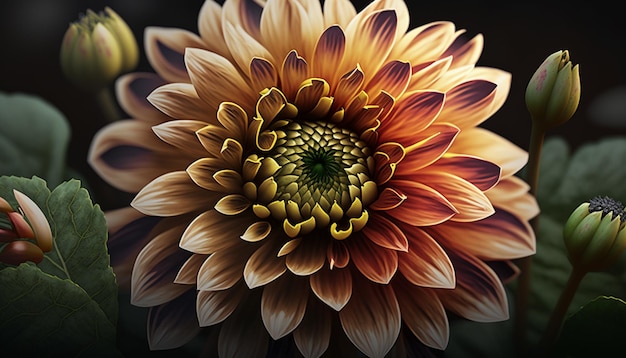 Piękna sztuczna inteligencja kwiatowa Chandramallika