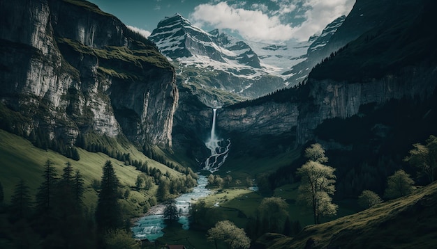 Piękna Szwajcaria Krajobraz Natura Tapety Wygenerowane AI HD 4K