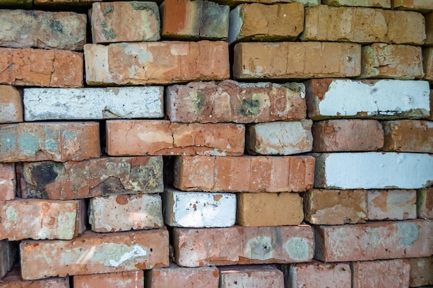 Piękna tekstura stara cegła z dużego muru blokuje naturalną strukturę z bliska