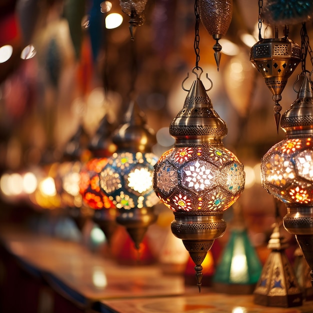 Piękna tradycyjna lampa świetlna Ramadanu