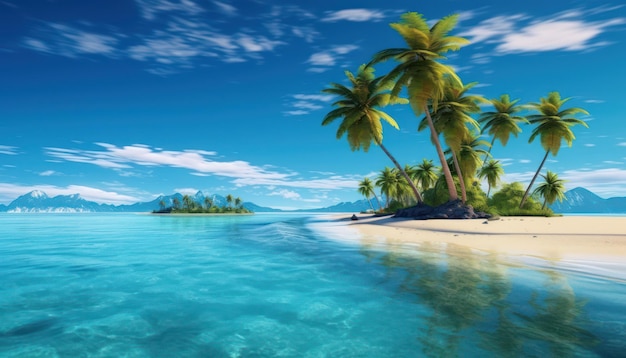 Zdjęcie piękna tropikalna plaża i morze na rajskiej wyspie.