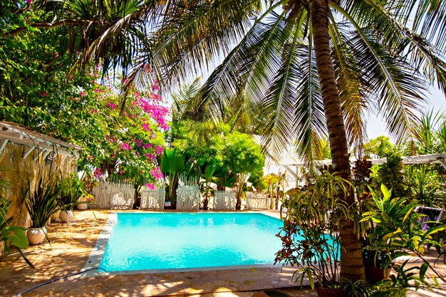 Piękna tropikalna willa z basenem na plaży Matemwe, Zanzibar, Tanzania