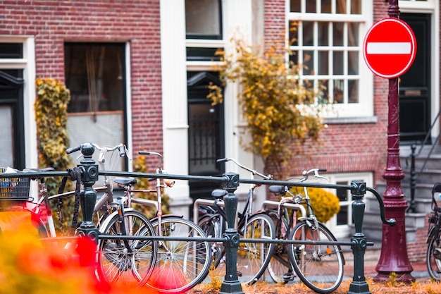 Piękna Ulica I Starzy Domy W Amsterdam, Holandie, Północna Holandia Prowincja. Fotografia Plenerowa.