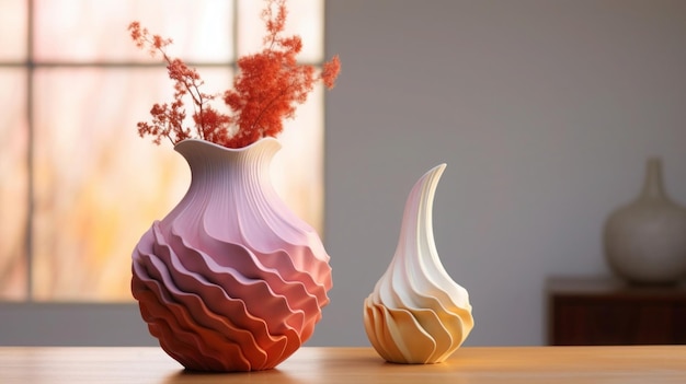 Piękna wazonka ceramiczna z bukietem kolorowych kwiatów