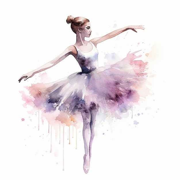 Piękna wdzięczna baletowa kobieta w pięknie pomalowanej sukience wykonuje fotografię tańca