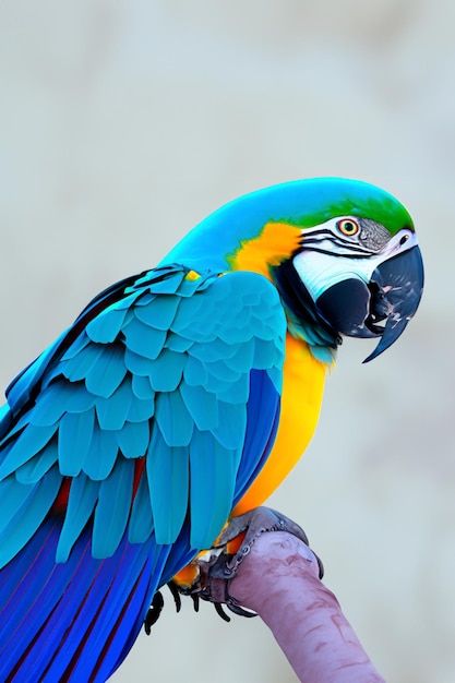 Piękna wielokolorowa papuga pozująca