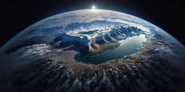 piękna ziemia patrząca z kosmosu