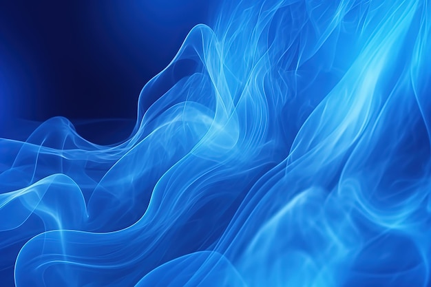 piękne abstrakcyjne fale dymu gradient tła w kolorze niebieskim
