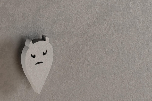 Piękne abstrakcyjne ilustracje szare Halloween symbol diabła ikony na szarym tle ściany 3d ren