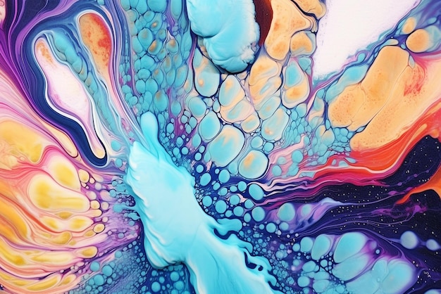 Piękne abstrakcyjne tło Mieszane farby akrylowe Solor Abstrakcyjna sztuka oceanu Naturalny luksus Kamienie takie jak marmur zawierają płynną sztukę Generative AI