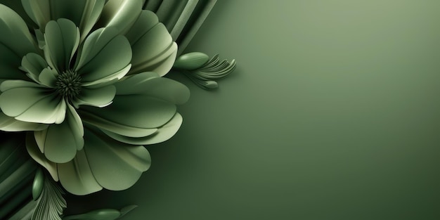 Piękne abstrakcyjne zielone tło kwiatowe piękne generatywne AI AIG32