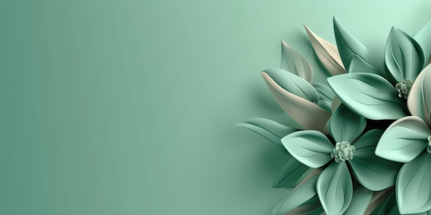 Piękne abstrakcyjne zielone tło kwiatowy wzór piękne Generative AI AIG32