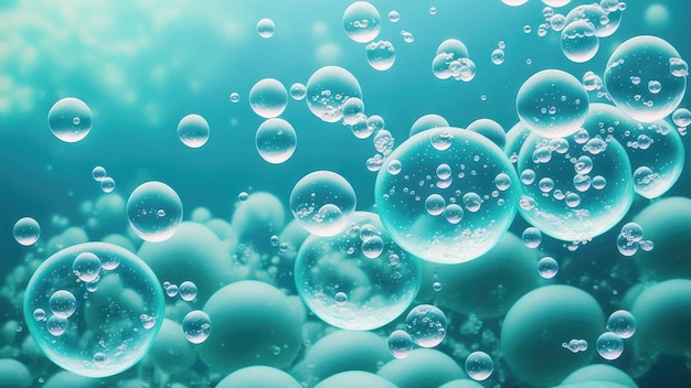 Piękne bańki pod wodą niebieskie tło Światowy dzień wody koncepcja