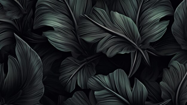 piękne ciemne liście czarne tropikalne tło