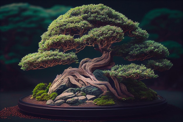 Piękne drzewko bonsai w ogrodzie