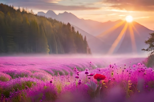 Piękne fioletowe kwiaty w górach