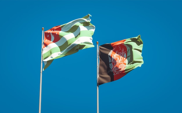 Piękne flagi państwowe Afganistanu i Abchazji