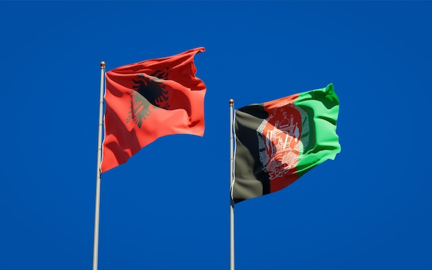 Piękne flagi państwowe Afganistanu i Albanii