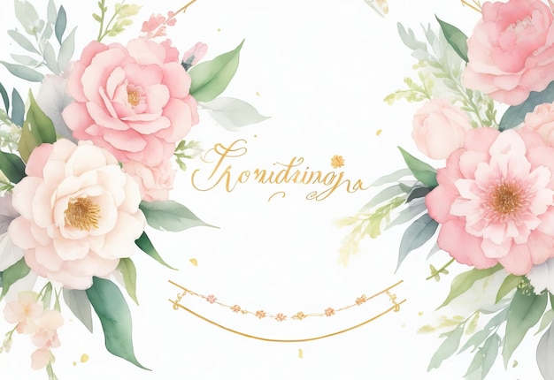 Piękne i eleganckie zaproszenie na ślub z motywem kwiatowym