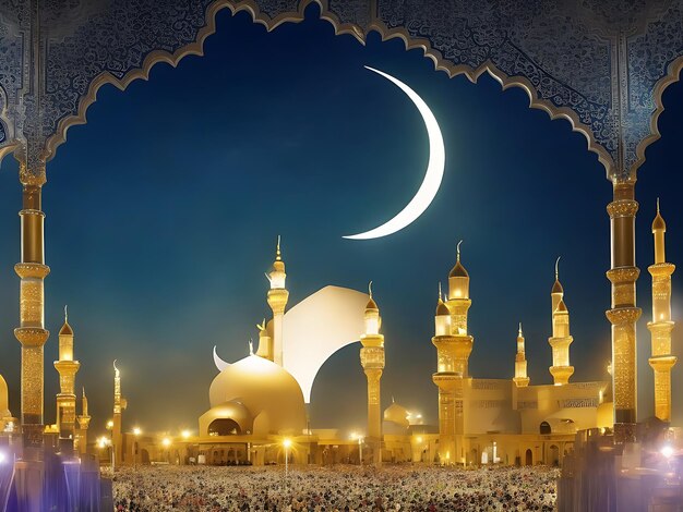 Piękne islamskie Eid Al Adha mubarak stylowe tło dekoracyjne