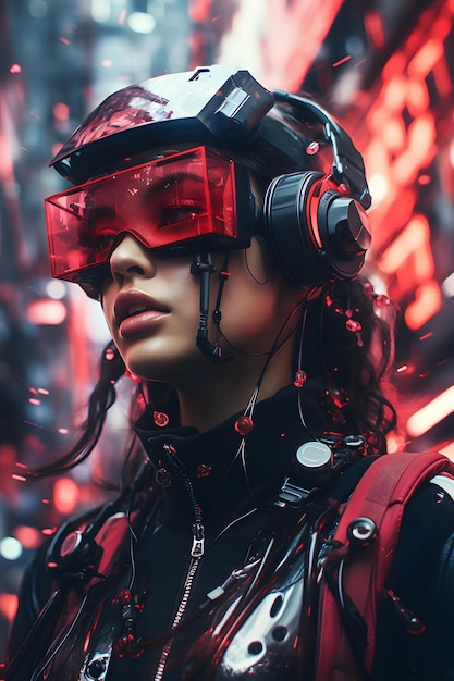 Piękne kobiety cyberpunk