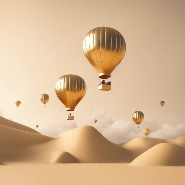 piękne kolorowe balony na ogrzane powietrze i dramatyczne chmury nad wydmami na pustyni Namib