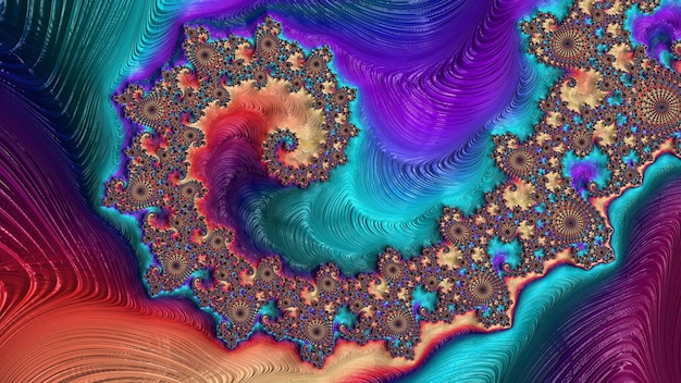 Piękne Kolorowe Fractal Art Design Ilustracja Tekstury Tła