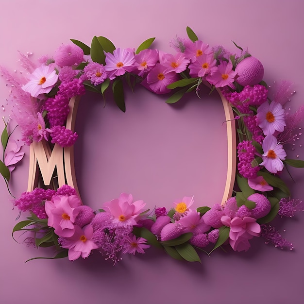 Piękne kompozycje kwiatów i delikatne bukiety na różowym tle