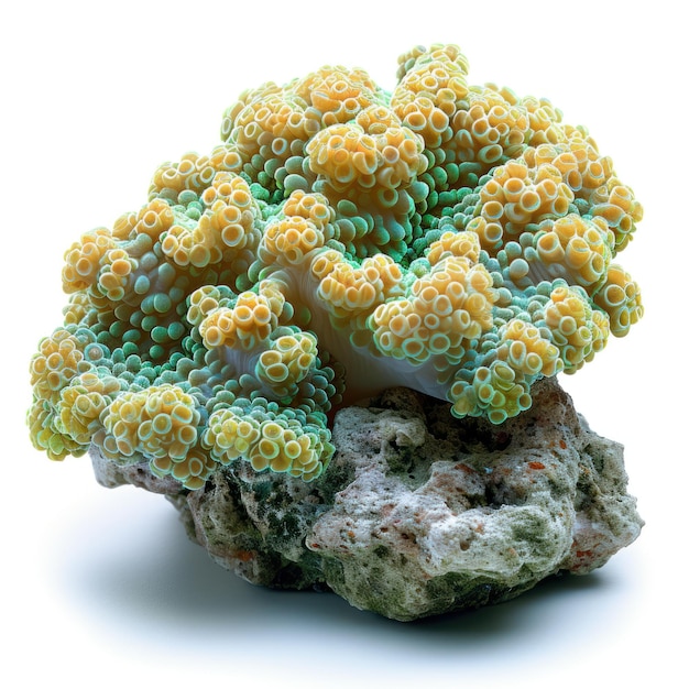 Zdjęcie piękne koralowce morskie kompozycja obiekty życia morskiego izolowane na białym tle
