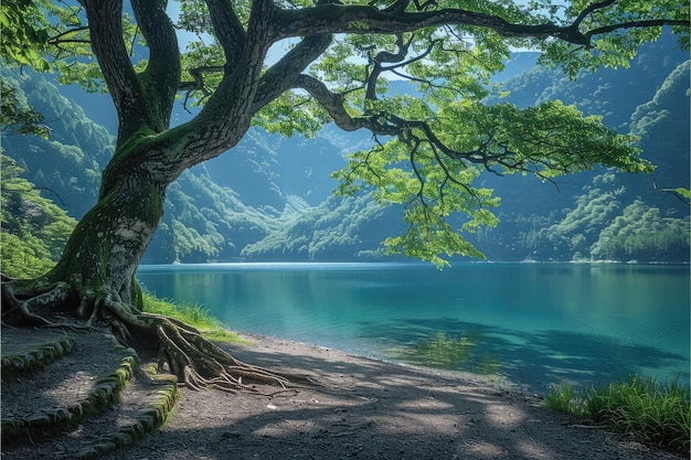 Piękne krajobrazy jeziorowe natura profesjonalna fotografia