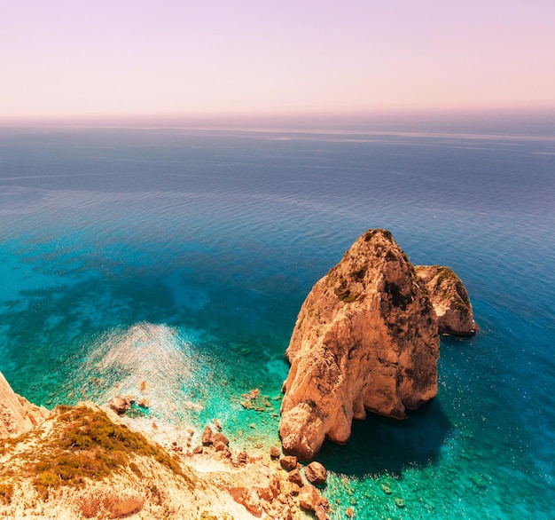 Piękne Krajobrazy Morskie Na Wyspie Zakynthos W Grecji
