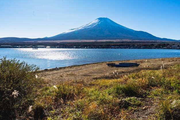 Piękne krajobrazy z widokiem na MtFuji w Japonii rano
