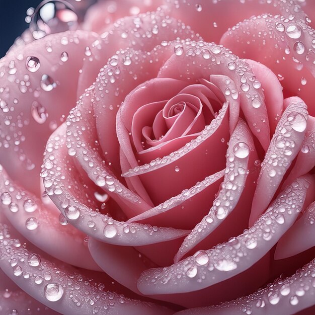 Zdjęcie piękne kwiaty róży ustawiają lekkie cząsteczki kropli wody