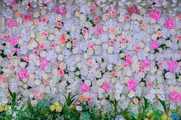 Piękne kwiaty tło do dekoracji ślubnej sceny
