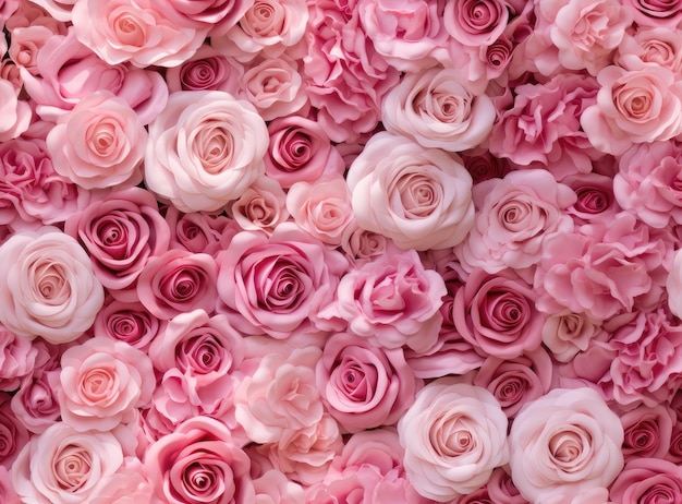 Piękne letnie kwiaty na tle Kwitnące delikatne róże Bezszwodowe wzory Bezszwiczne tapety