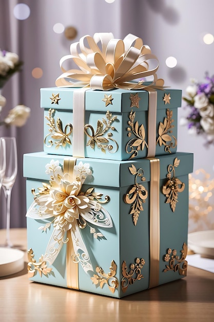 piękne, luksusowe pudełko na prezent ślubny