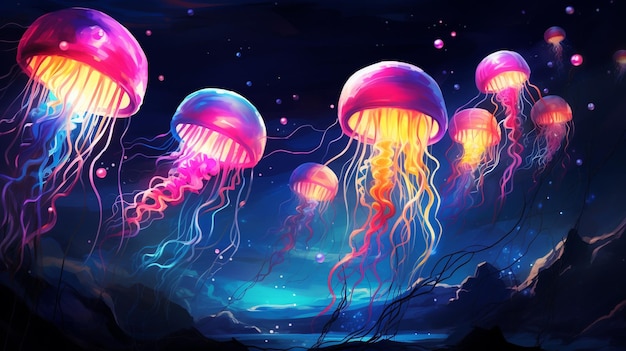 Piękne meduzy w akwarium Podwodny świat