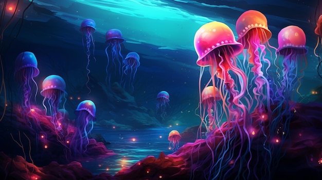 Piękne meduzy w akwarium Podwodny świat