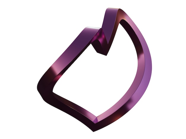 Piękne metalowe serce renderowania 3D