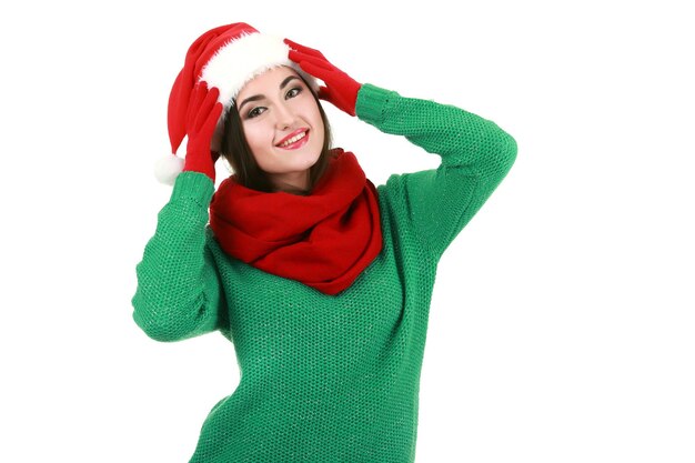 Piękne modelki nosić santa hat