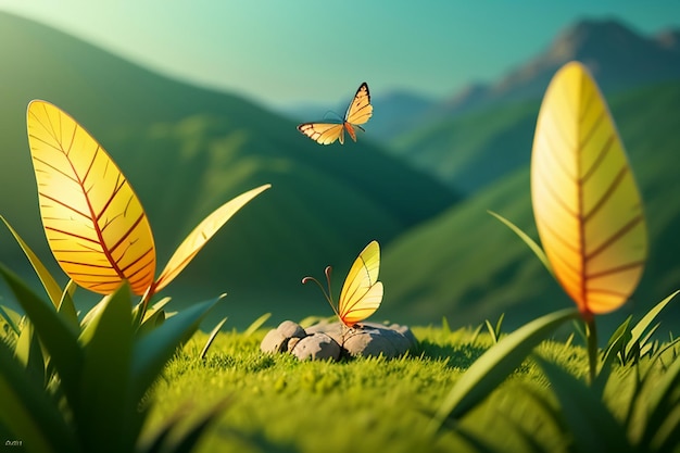 Zdjęcie piękne motyle latają kwiaty dzikie zwierzęta przyroda krajobraz motyle tapeta tło