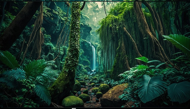 Zdjęcie piękne naturalne lasy deszczowe amazonii ilustracja ai generator obrazu