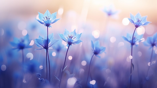 Piękne niebieskie kwiaty w przyrodzie na zewnątrz