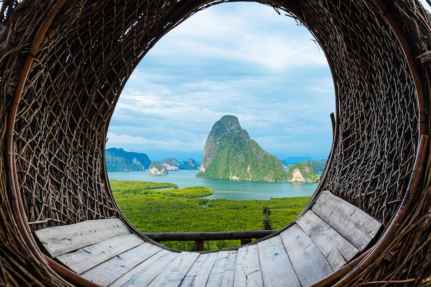 Piękne Niebo I Morze Zatoka Phang Nga