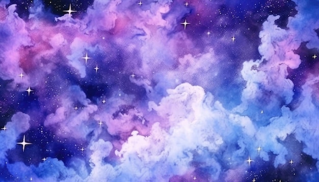Piękne nocne niebo wszechświata z tłem mgławicy i galaktyki Generacyjna sztuczna inteligencja