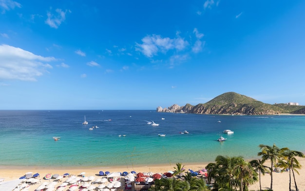 Piękne plaże, plaże i hotele Cabo San Lucas Los Cabos w strefie hotelowej Zona Hotelera