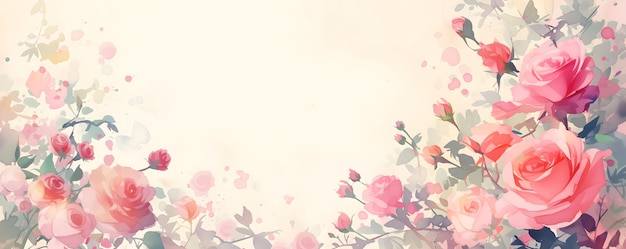 Zdjęcie piękne róże, kwiaty, akwarele, ilustracja na białym tle na dzień matki