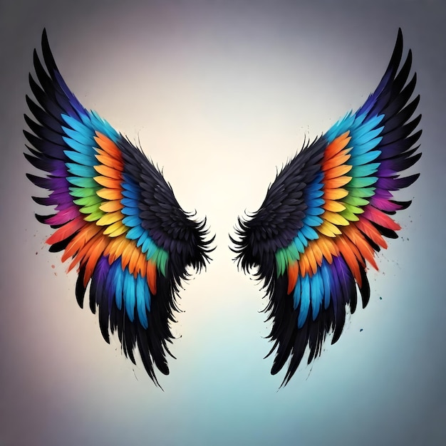 Zdjęcie piękne skrzydła anioła tło sztuka cyfrowa grafika fotografia projekt tła