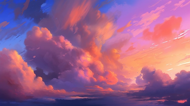 Piękne tapety anime z chmurami